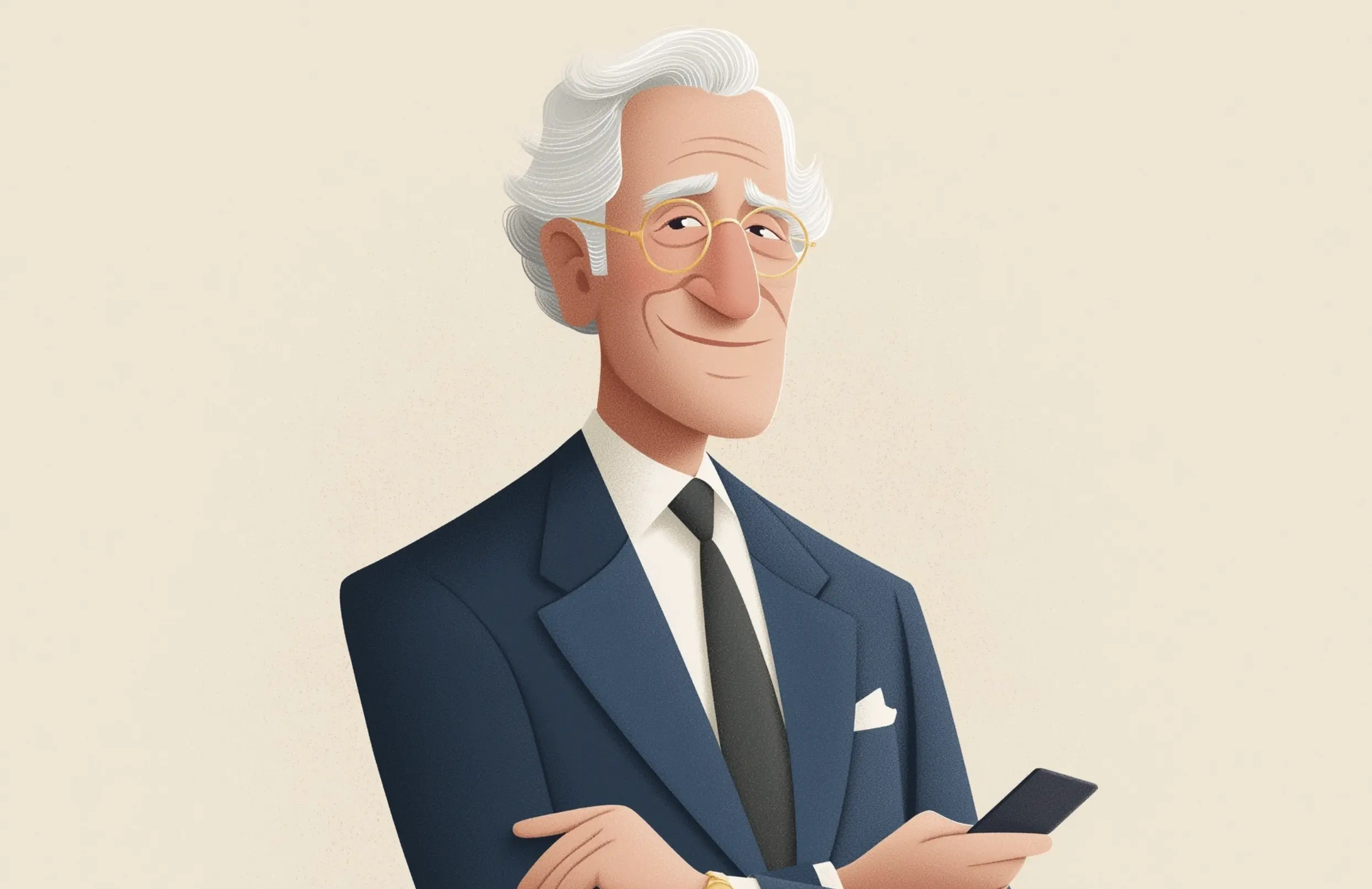 Professional insurance broker in business suit holding smartphone, representing trusted independent insurance advice from UtterlyCovered