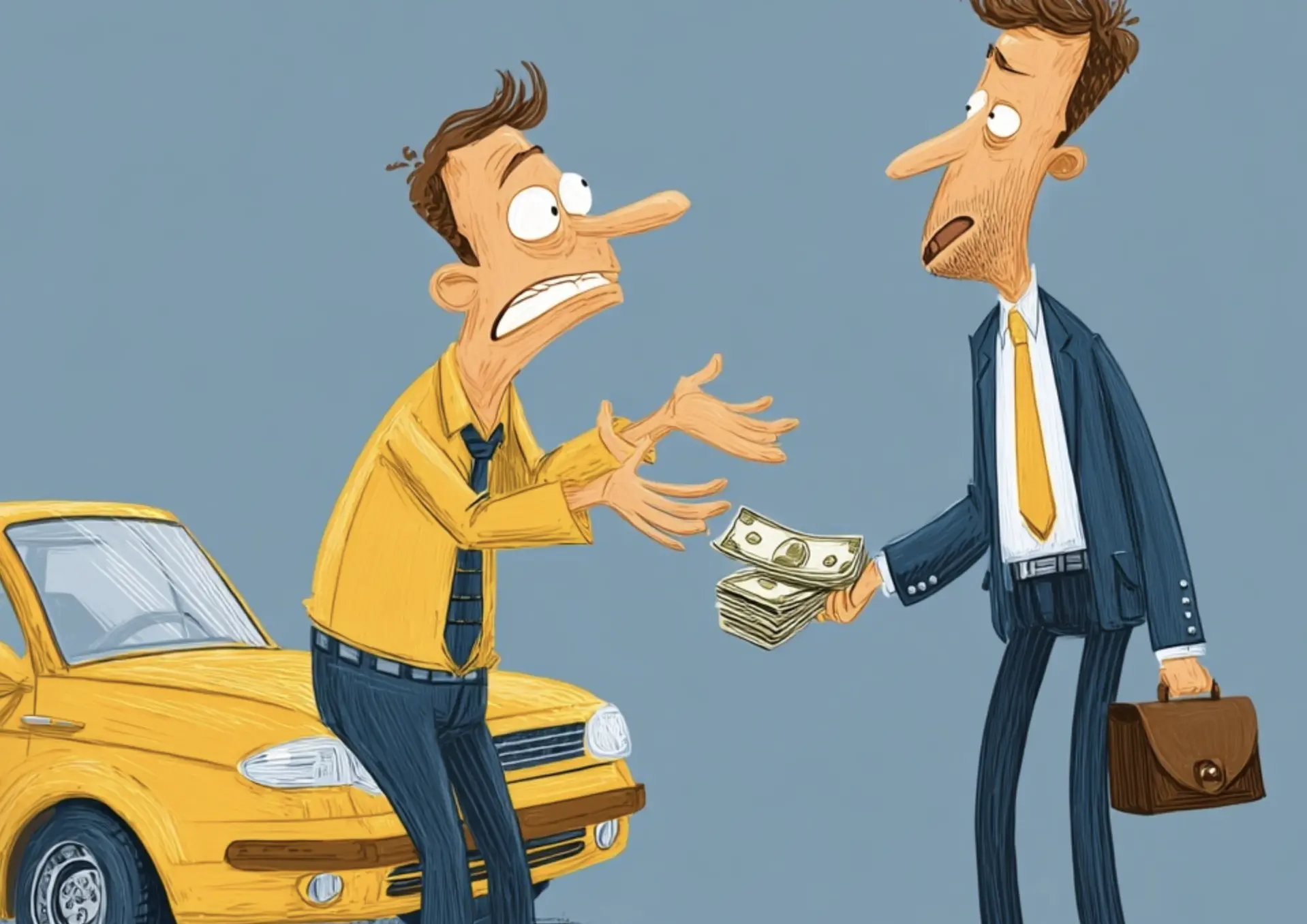 Customer receiving compensation money from car finance dealer representing PCP claims